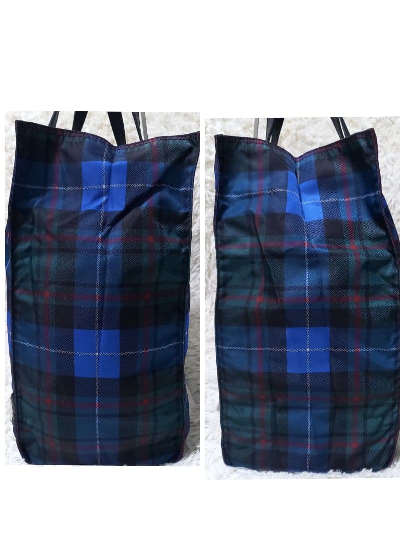 ●美品●　PRADA　チェック　マルチカラー　三角ロゴプレート　トートバッグ