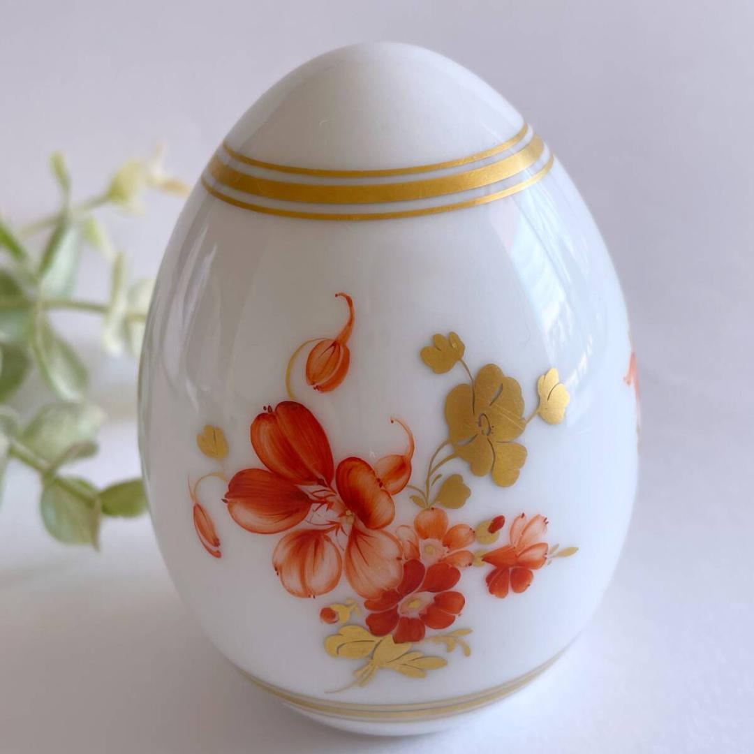 KPM ベルリン王立磁器製陶所 エッグ 卵型 置物 ドイツ製 花