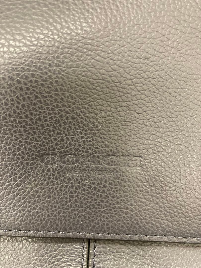 COACH ネイビー レザー メッセンジャーバッグ◇