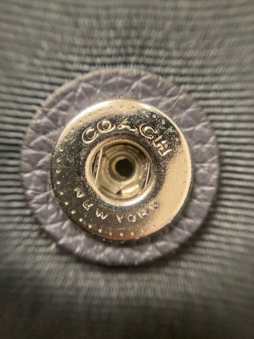 COACH ネイビー レザー メッセンジャーバッグ◇