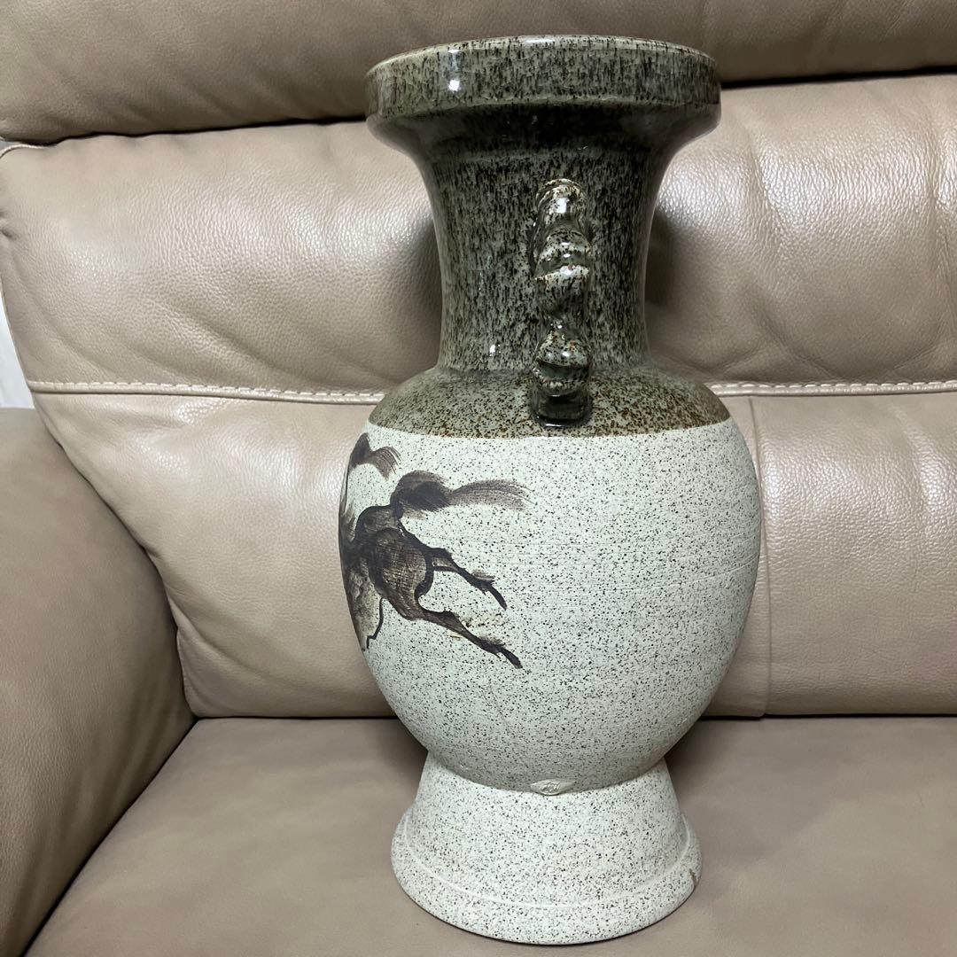 相馬焼　馬の絵柄 陶器花瓶