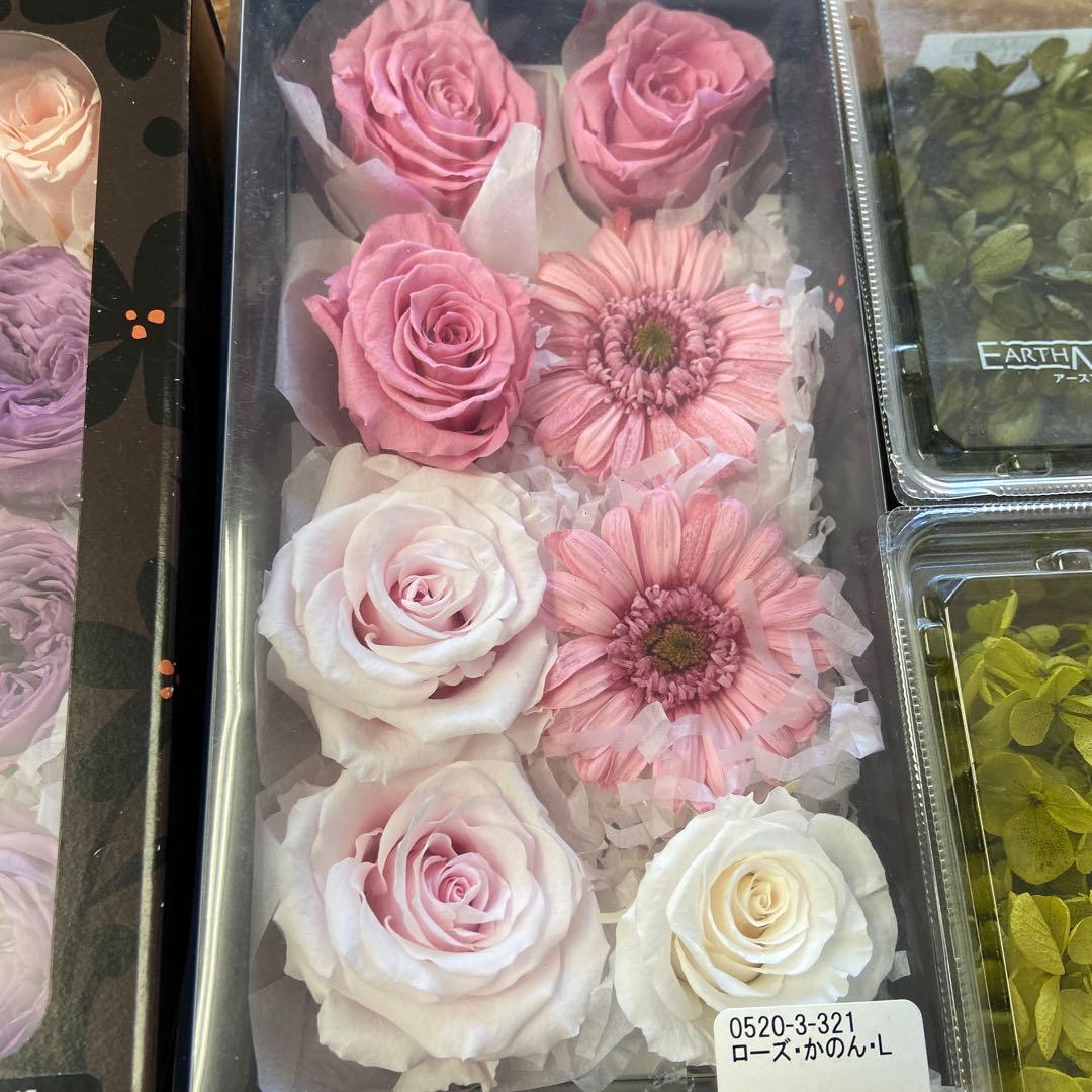 【処分特価】プリザーブドフラワー　セット　大地農園　パープル　ピンク系　あじさい