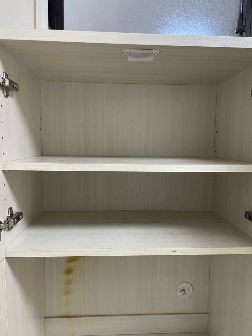 ホワイト レンジボード ガラス扉付き