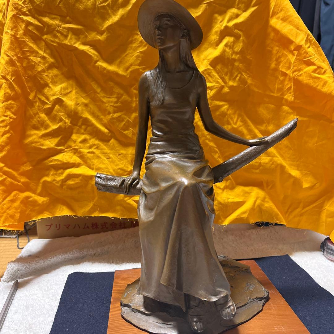 大道寺光弘 木もれ陽の中で ブロンズ像 美人像 置物 世界限定1000体