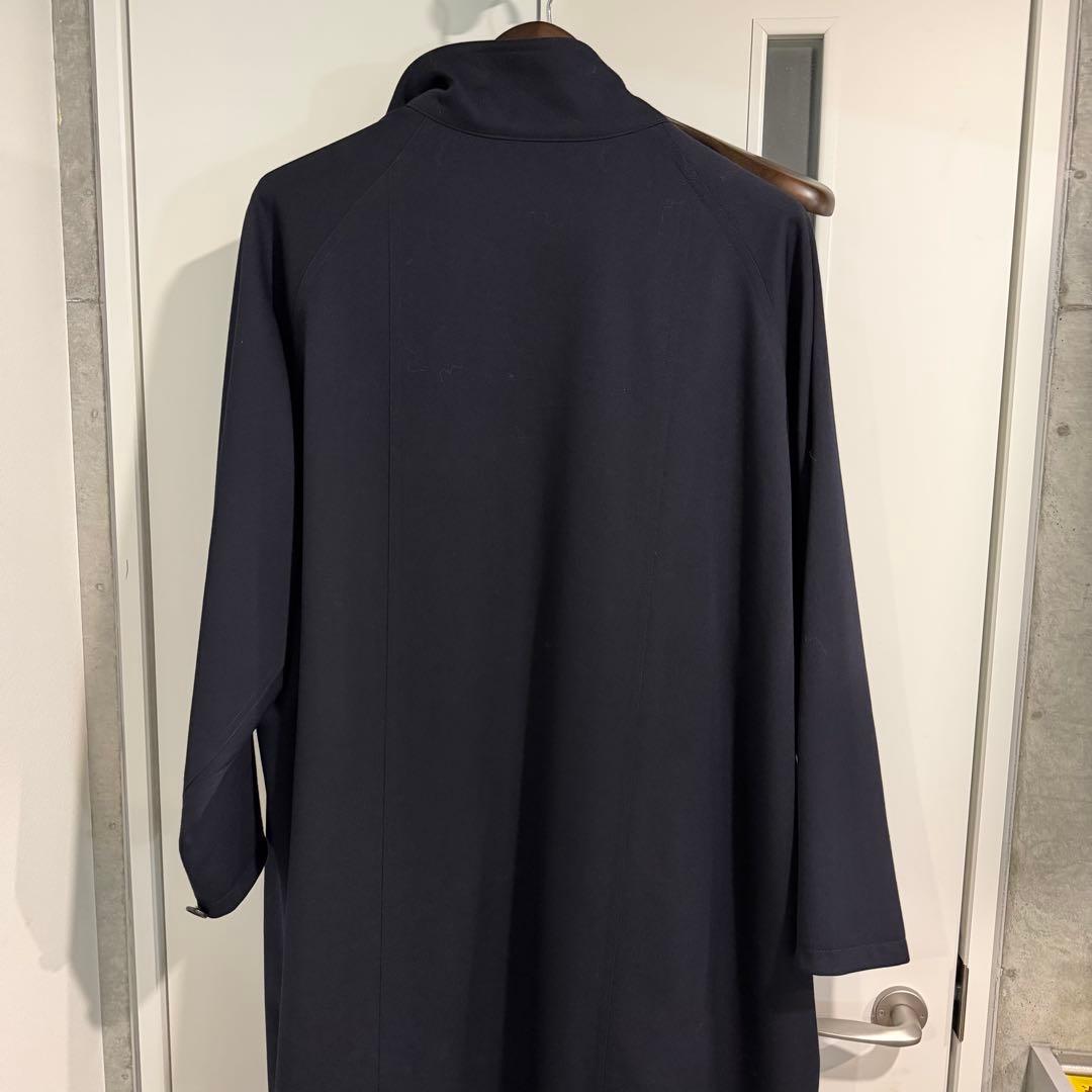 CABaN ウールギャバジン スタンドカラーコート ネイビー S