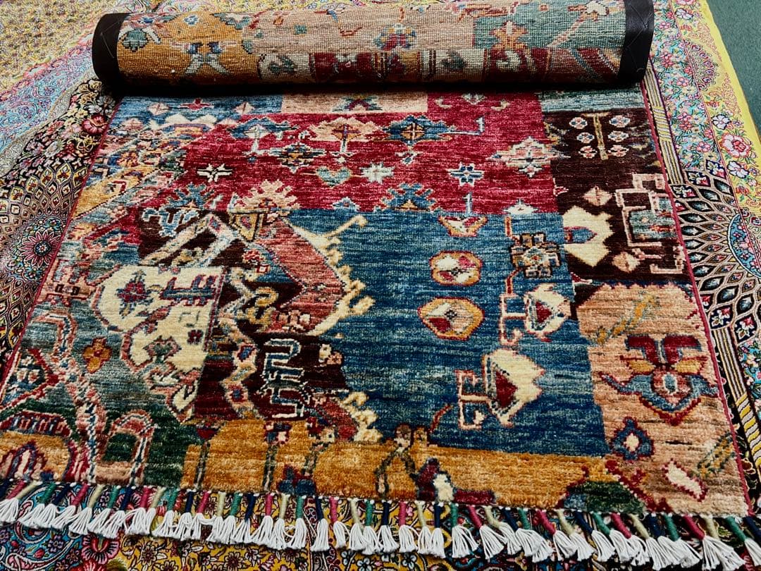 最高級カシュカイ ギャッベ ラグ/サイズ:84x134cm… .jem1