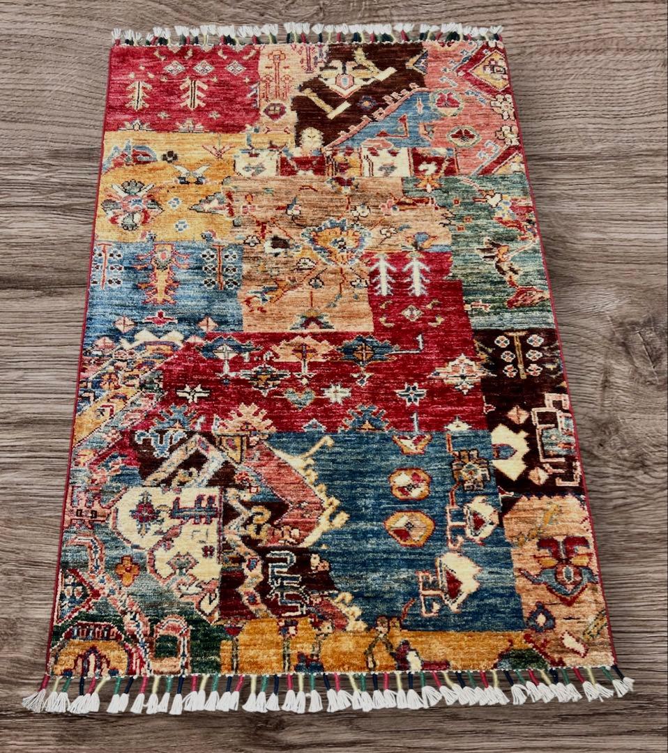 最高級カシュカイ ギャッベ ラグ/サイズ:84x134cm… .jem1