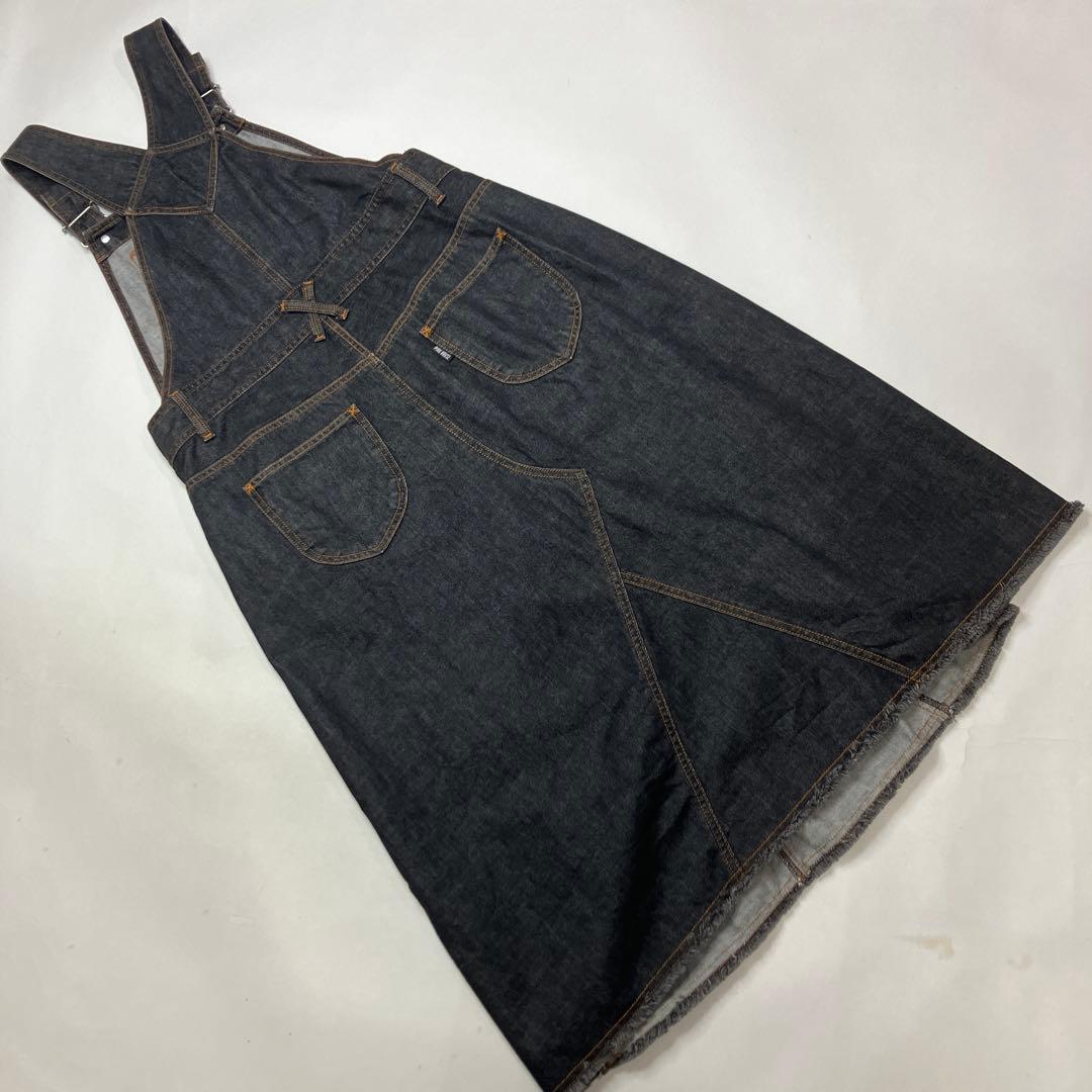 【試着のみ】ピンクハウス ロゴ刺繍使い 黒デニムジャンパースカート/2021年