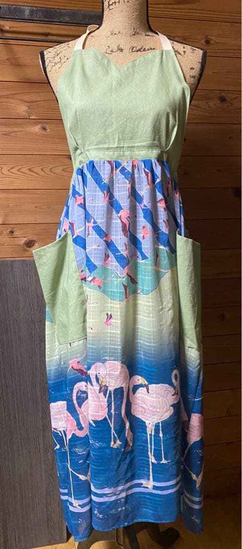 希少 美品 完売 WREAZOO リーズー エプロン ワンピース フラミンゴ