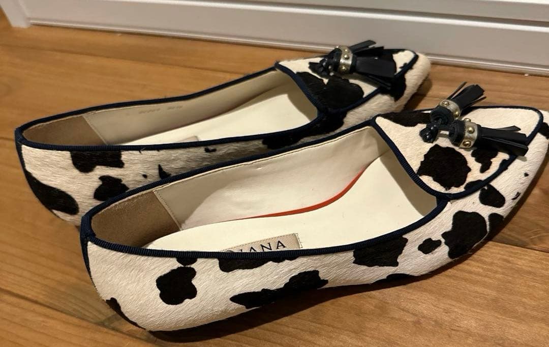 【未使用】DIANA 牛柄 ハラコ ポインテッドトゥパンプス