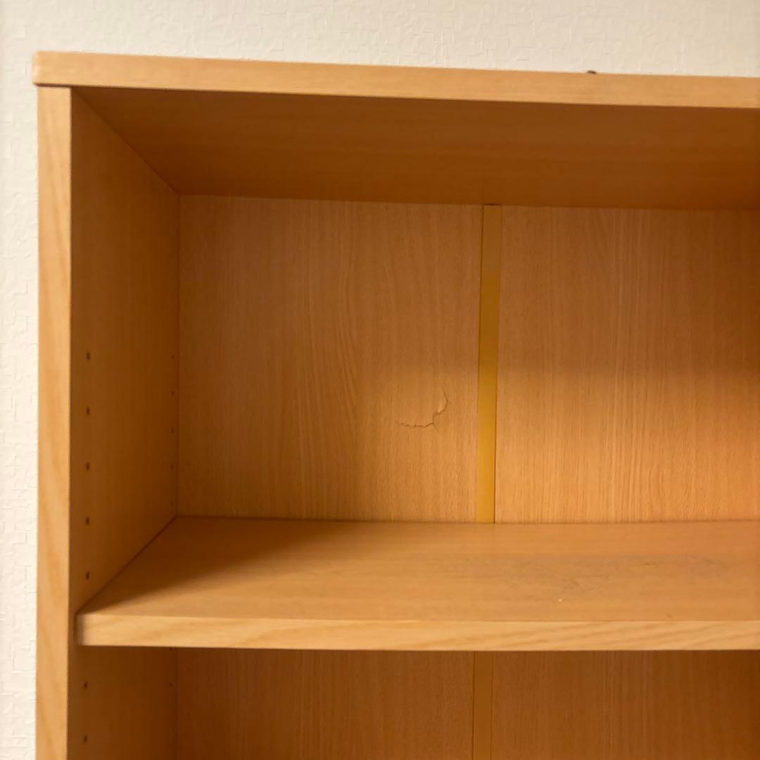 ナチュラル 6段本棚 合板製 縦長