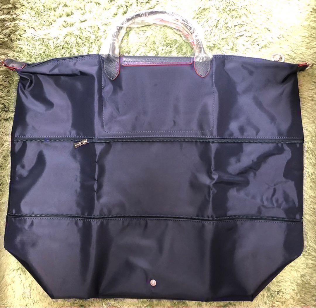 【訳あり/未使用】ロンシャン ル・プリアージュボストン ネイビー、レッド(刺繍)