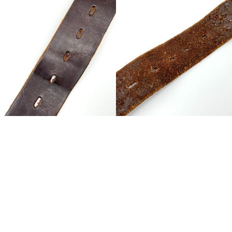 HTC エイチティーシ－ ベルト ビジュー スタッズ 装飾 本革 ダークブラウン