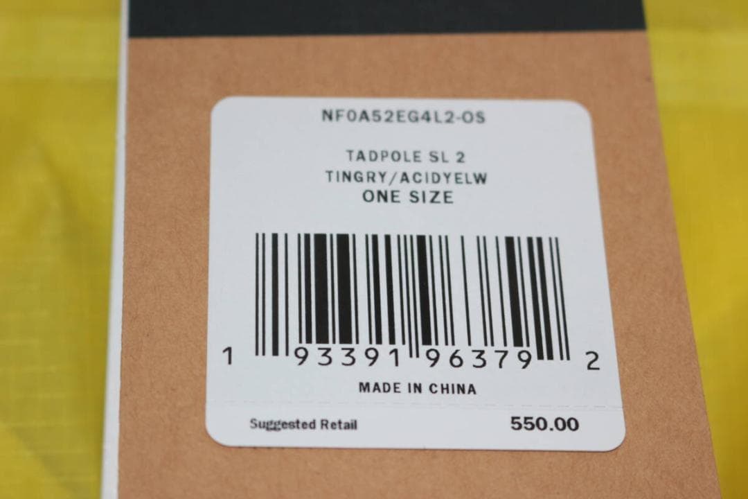 The North Face　Tadpole SL2　超軽量　3シーズン　2人用