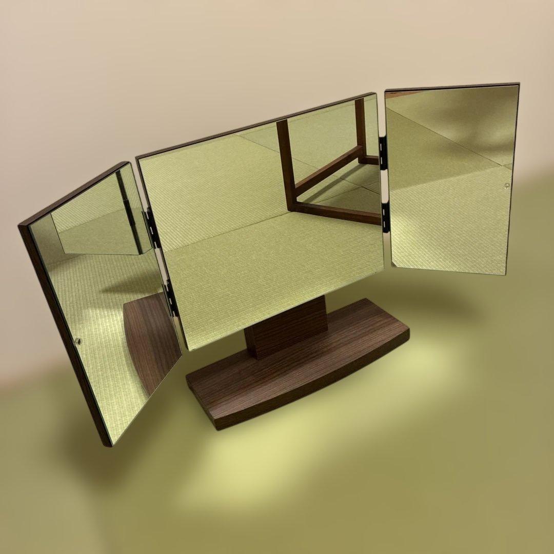 【値下げ】木製三面鏡 モダン　おしゃれ　送料込