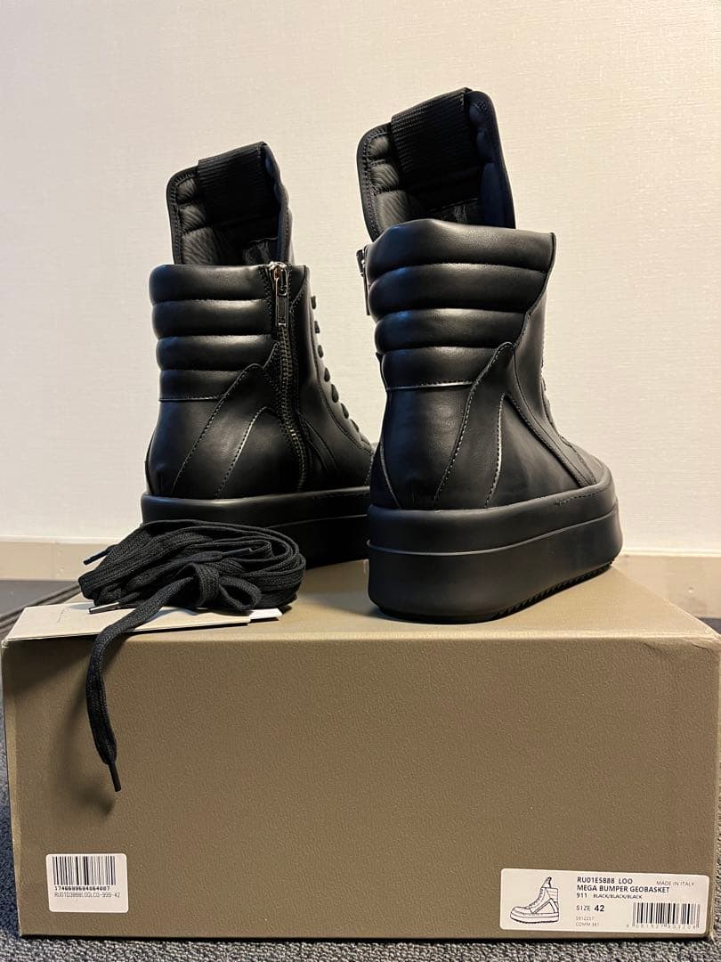 靴 Rick Owens MEGA BUMPER GEOBASKET (BLACK)