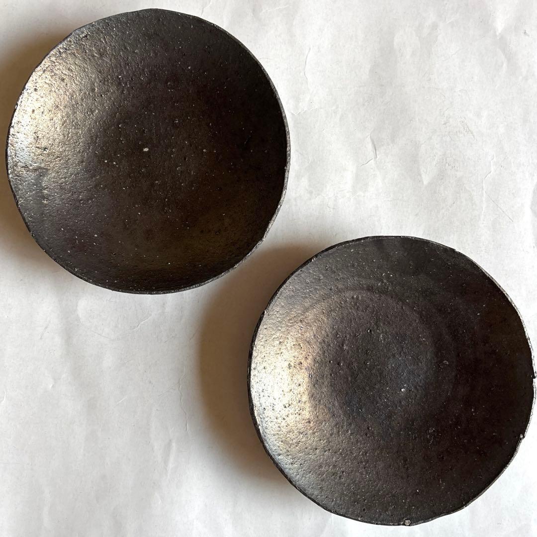 村上躍　焼締　お皿　2枚セット