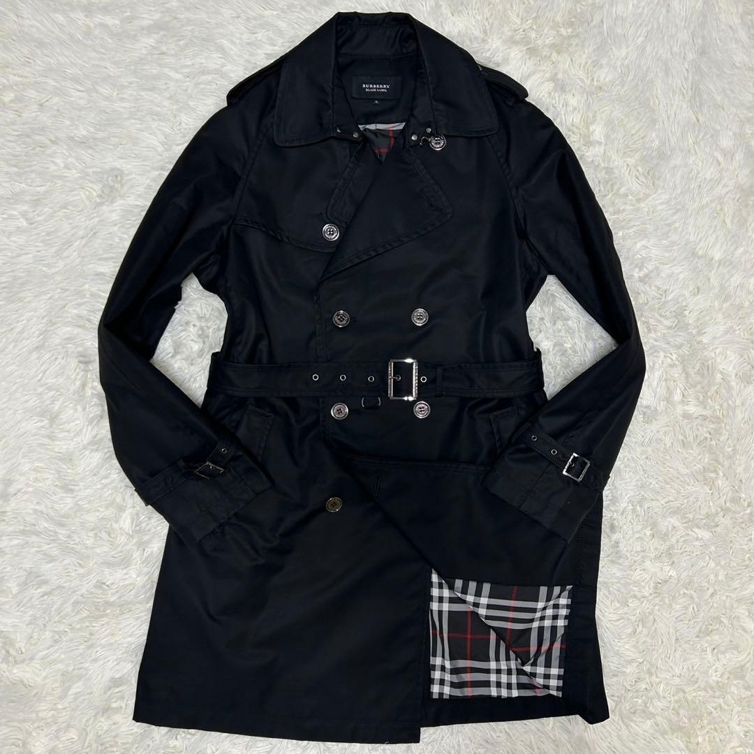 【極美品/XL】バーバリーブラックレーベル トレンチコート ノバチェック ベルト