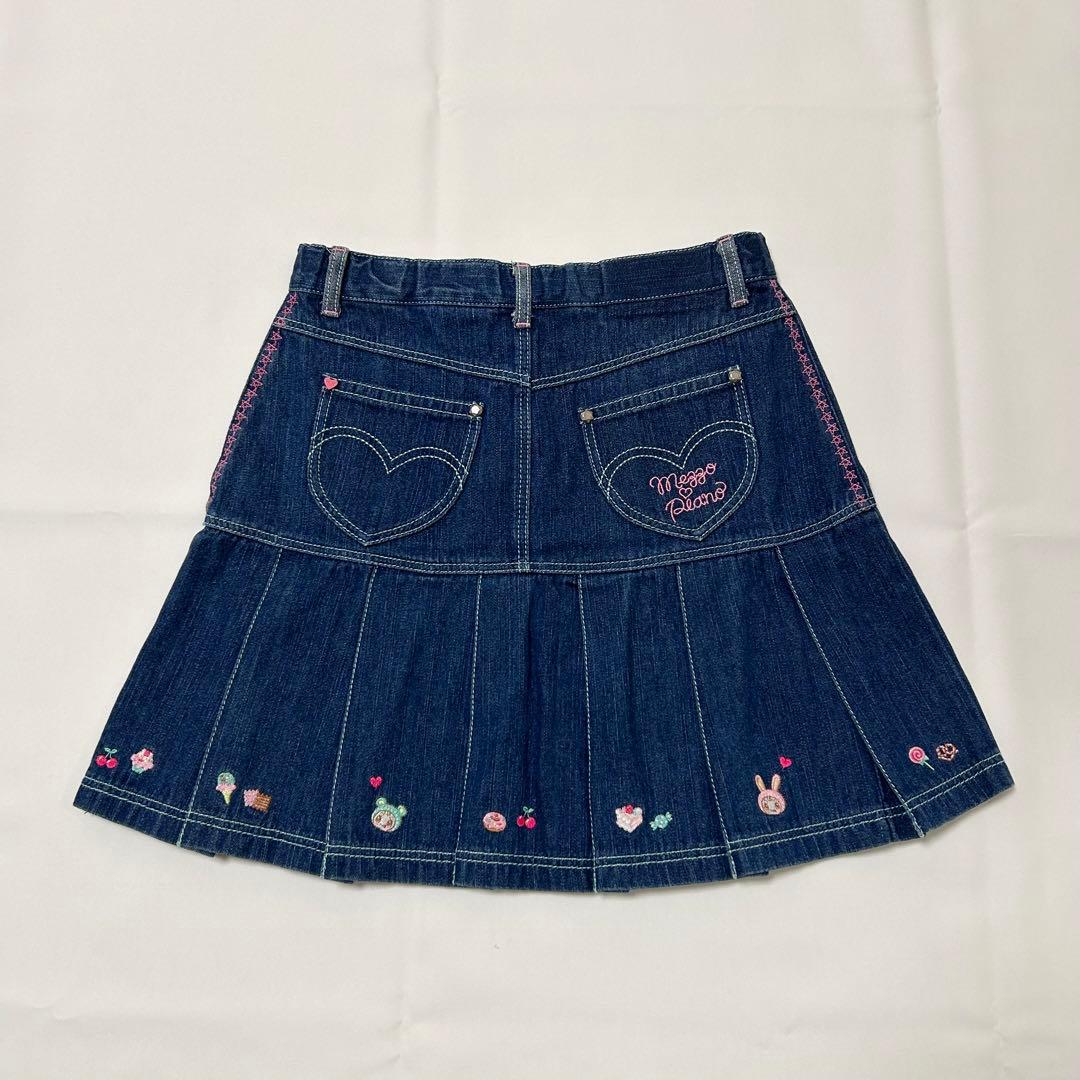 メゾピアノ　デニム　スカート　ベリエちゃん　紺色　美品　M　150
