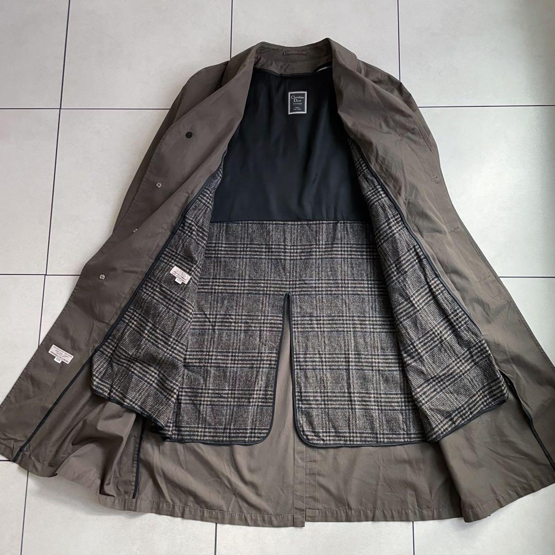 【Christian Dior】ビンテージ ステンカラー コート ライナー付き