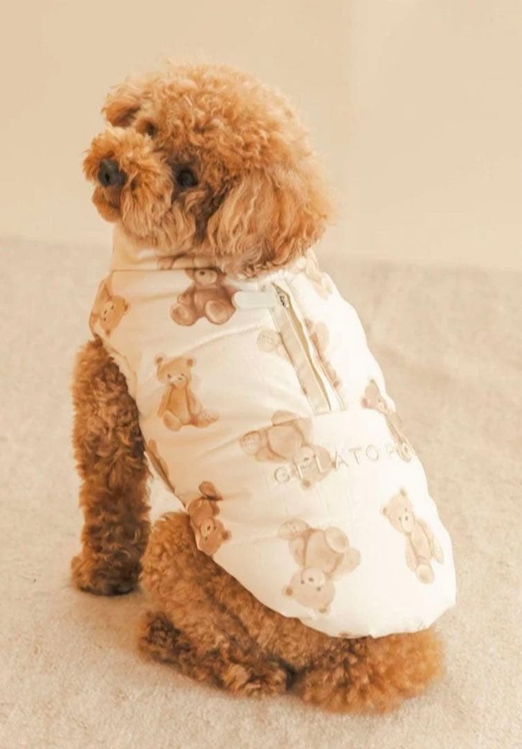新品！タグ付き！希少！ジェラートピケ　CAT&DOG 中綿ベスト＊クマ柄♪L