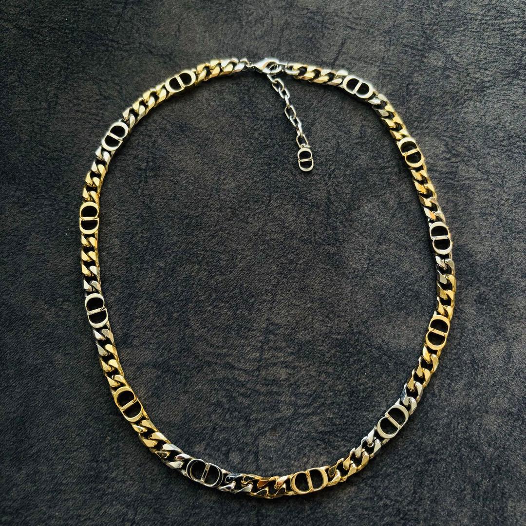 ryu 【ほぼ新品】 Dior メンズ CDネックレス ゴールド×シルバー