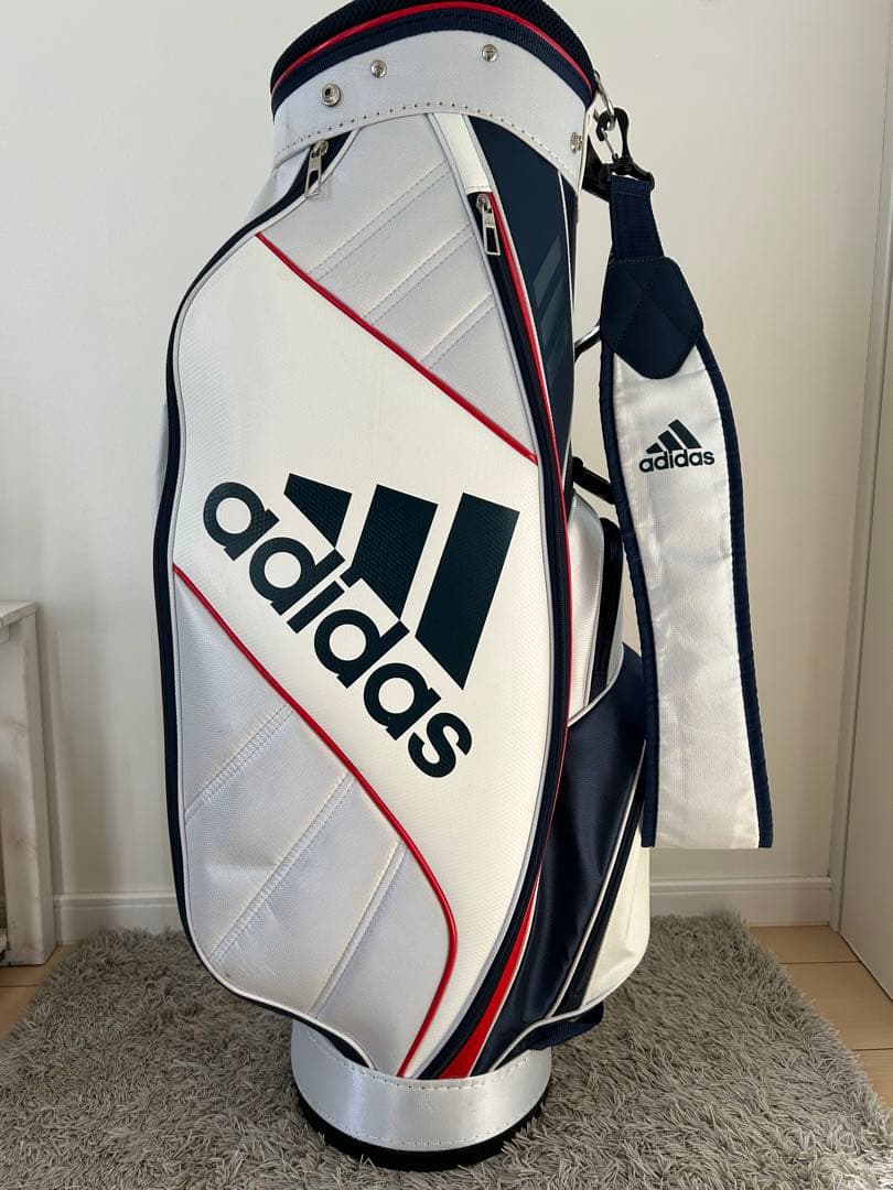 adidas キャディバッグ ホワイト/ネイビー　9.0型