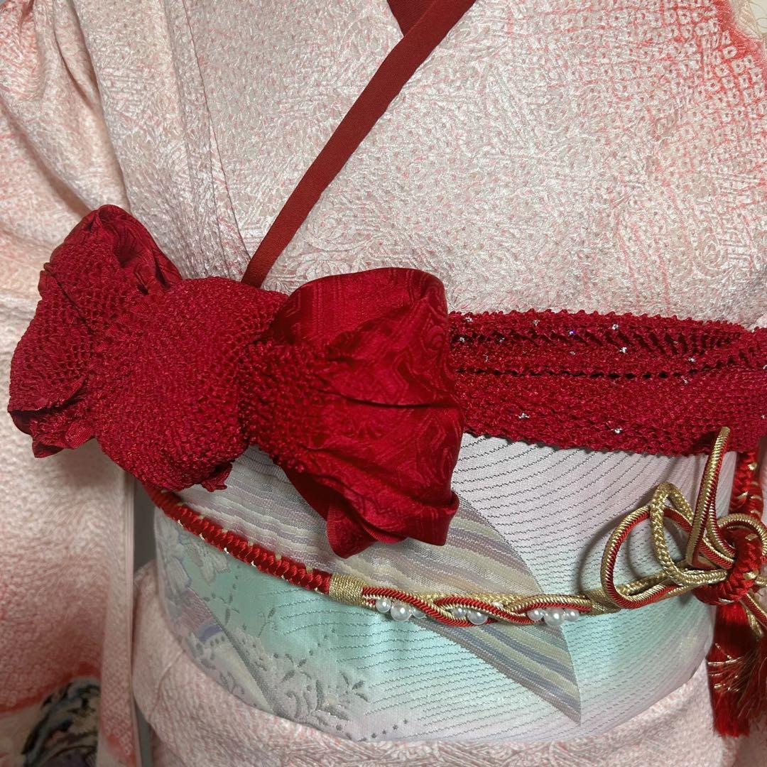 16000→15200にお値下げ　比較的美品　袷　正絹　総絞り　振袖　フルセット