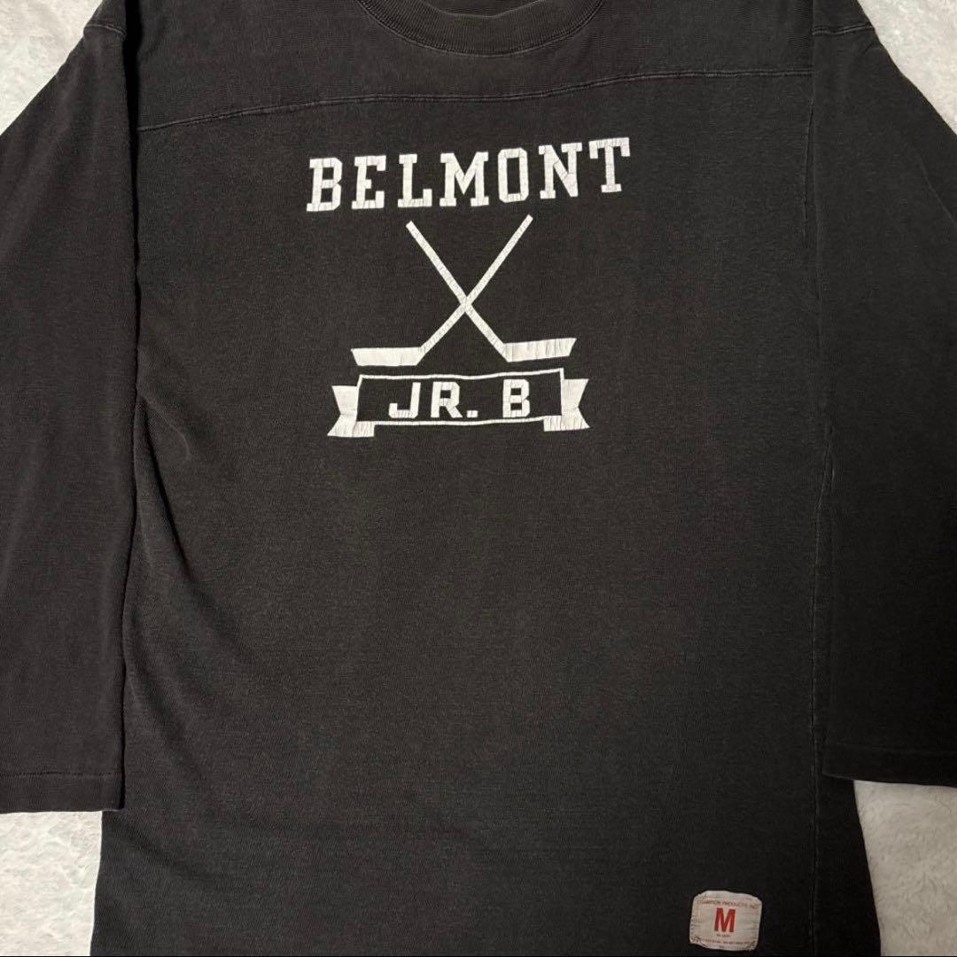 YASUYUKI 　60s〜黒ブラックプロダクツタグ肉厚フットボールシャツ