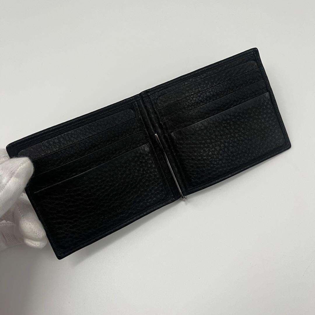 ✨美品✨　PRADA マネークリップ　札入れ　折り財布　二つ折り　ロゴ　銀金具