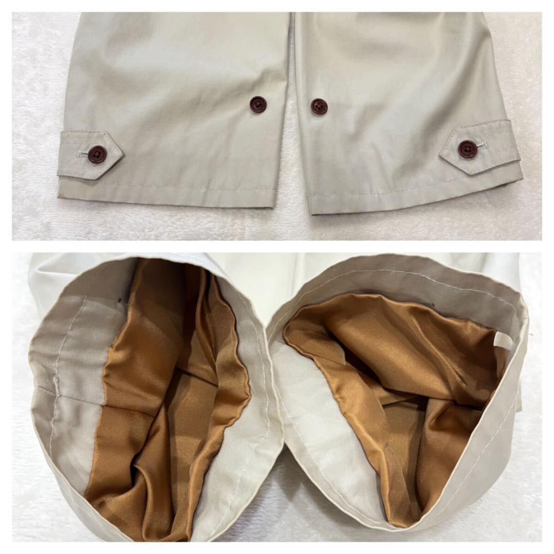 一枚袖 極美品バーバリーズステンカラーコートノバチェックXLベージュメンズ