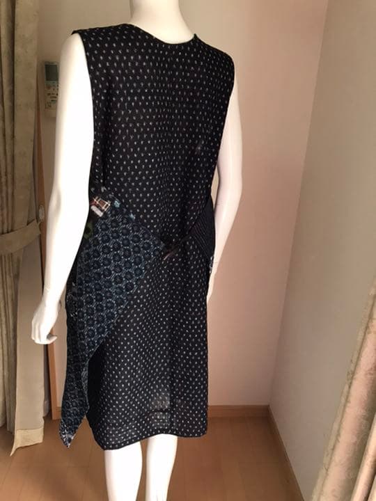 絣リメイク　絣からエプロンドレス