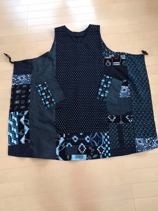 絣リメイク　絣からエプロンドレス