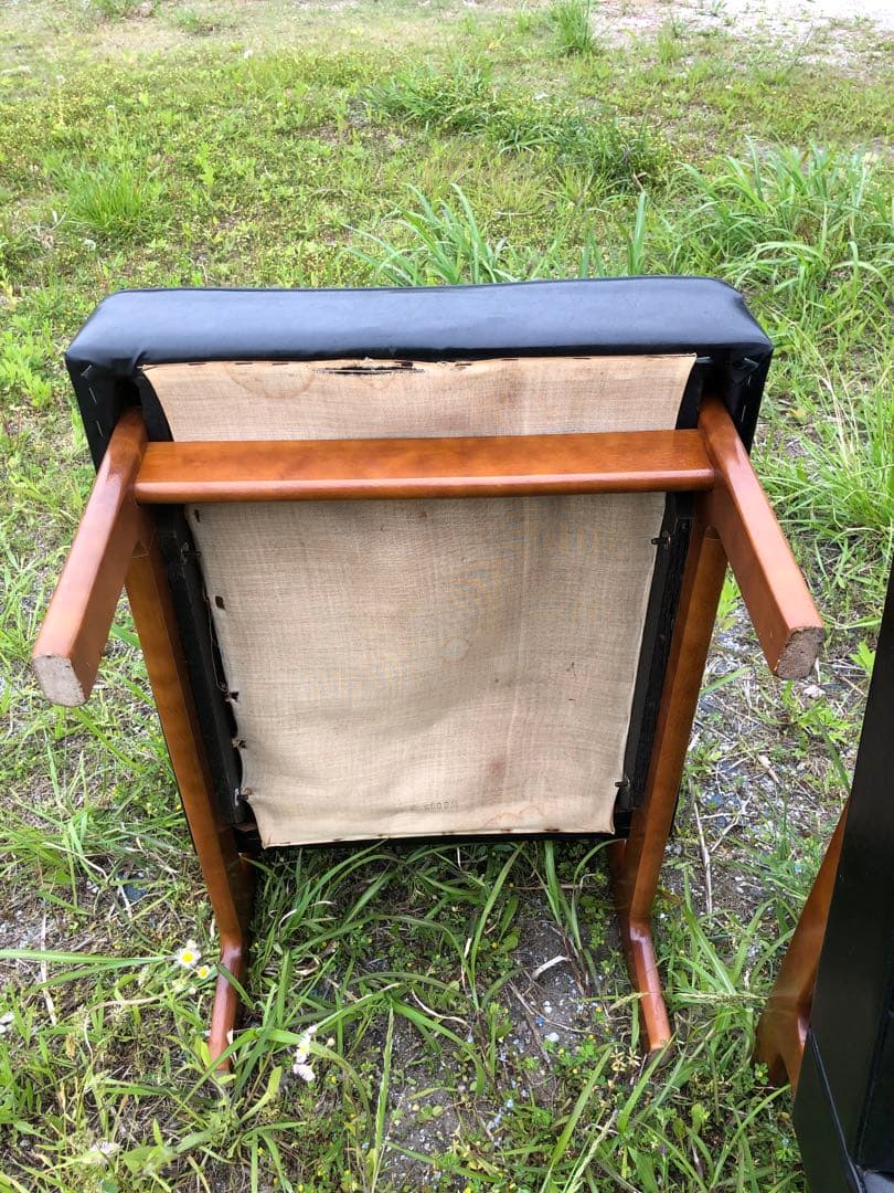 昭和レトロ オールドカリモク 3シーター 真ん中 セパレート カタカナカリモク