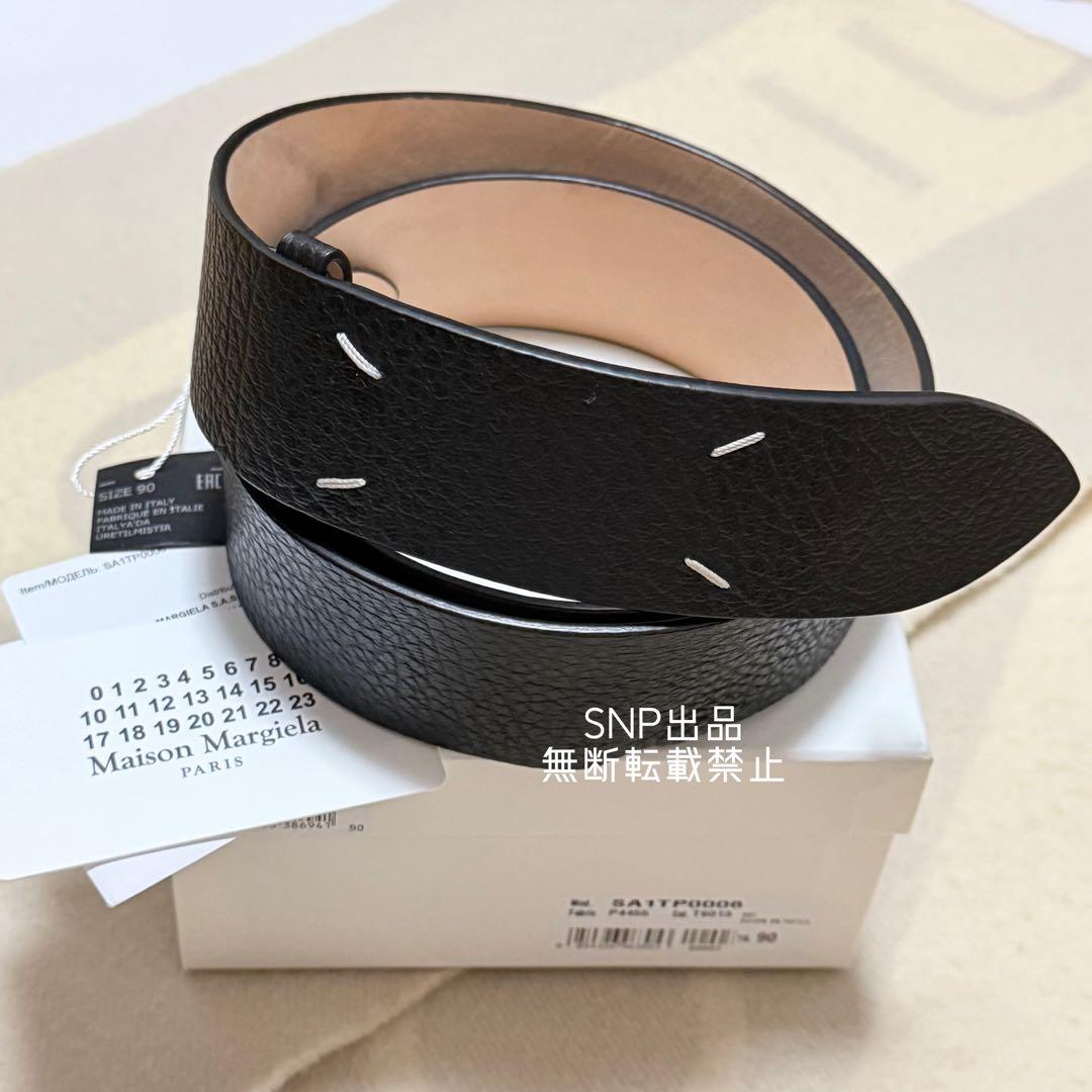 Margiela メゾン マルジェラ 25SS レザー ベルト ステッチ 黒