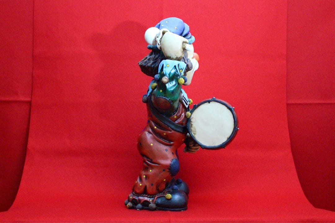 イタリア雑貨・ピエロコレクション【お茶目なピエロ　特大サイズ　ドラム】