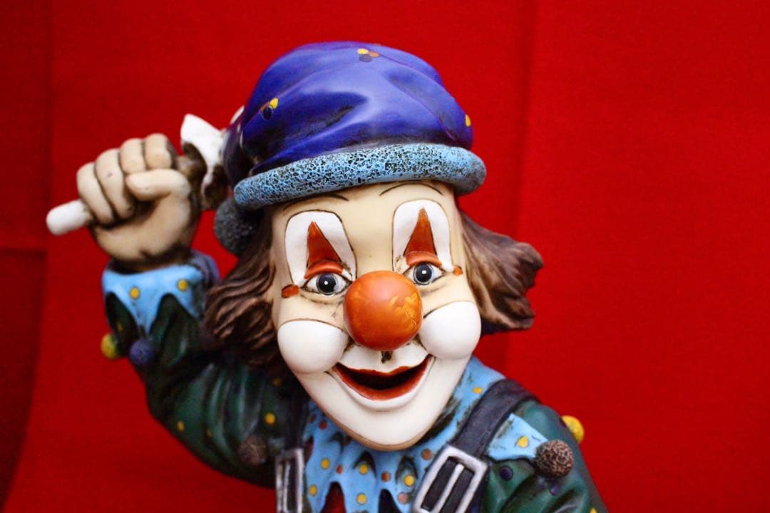 イタリア雑貨・ピエロコレクション【お茶目なピエロ　特大サイズ　ドラム】