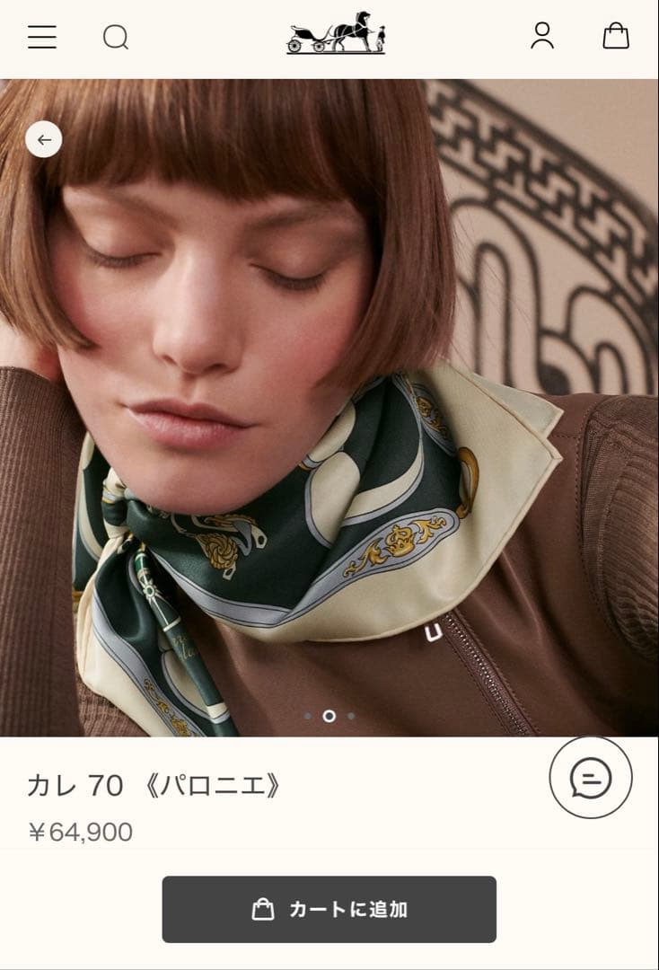 エルメス HERMES カレ 70 パロニエ ダークグリーン シルクスカーフ