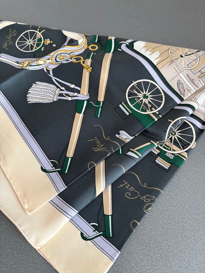 エルメス HERMES カレ 70 パロニエ ダークグリーン シルクスカーフ