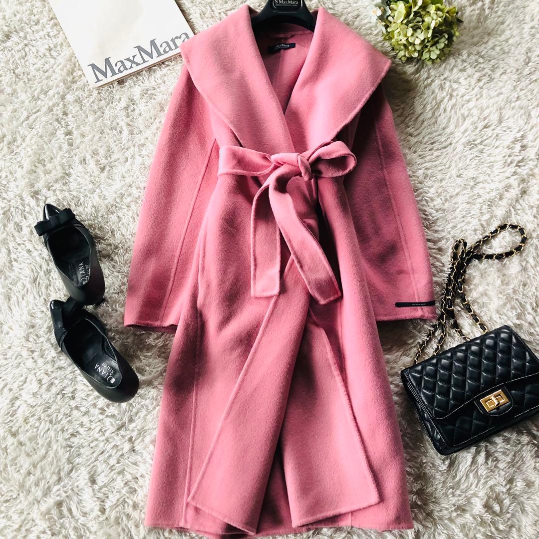 現行モデル✨美品 マックスマーラ ベルテッドコート クチートアマーノ ピンク M