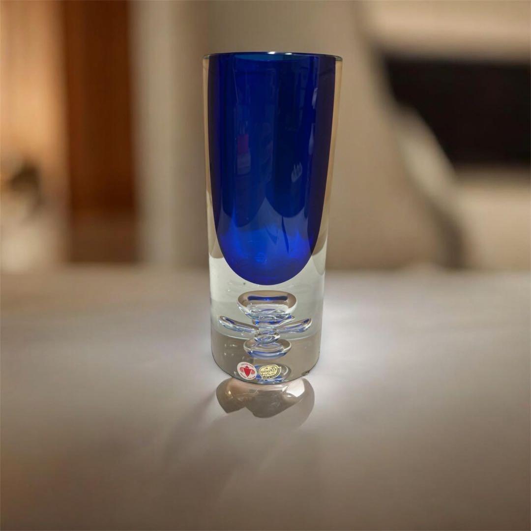 5594【美品】Jan Beranek作 チェコ ボヘミア アートガラス ベース