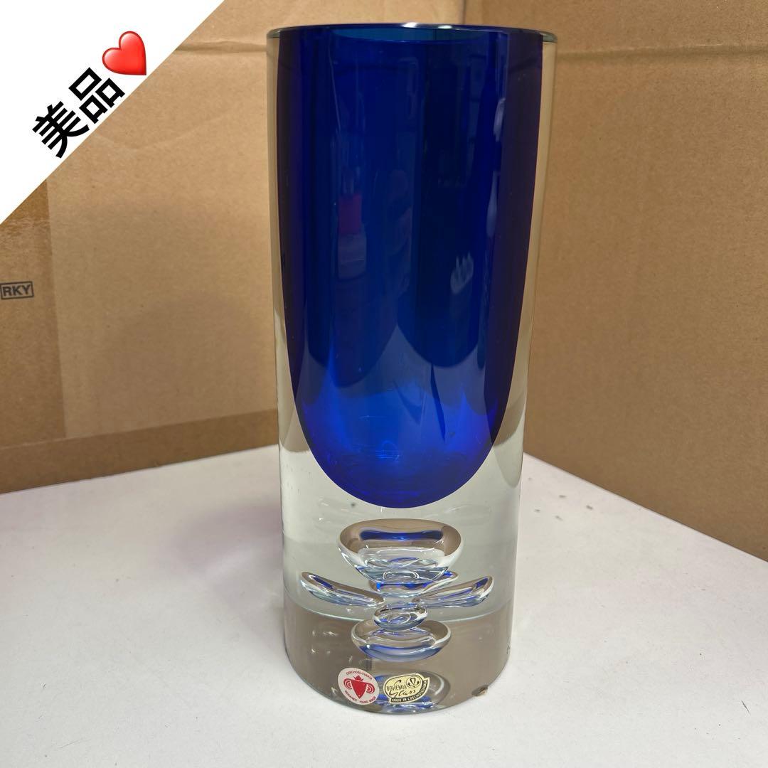 5594【美品】Jan Beranek作 チェコ ボヘミア アートガラス ベース