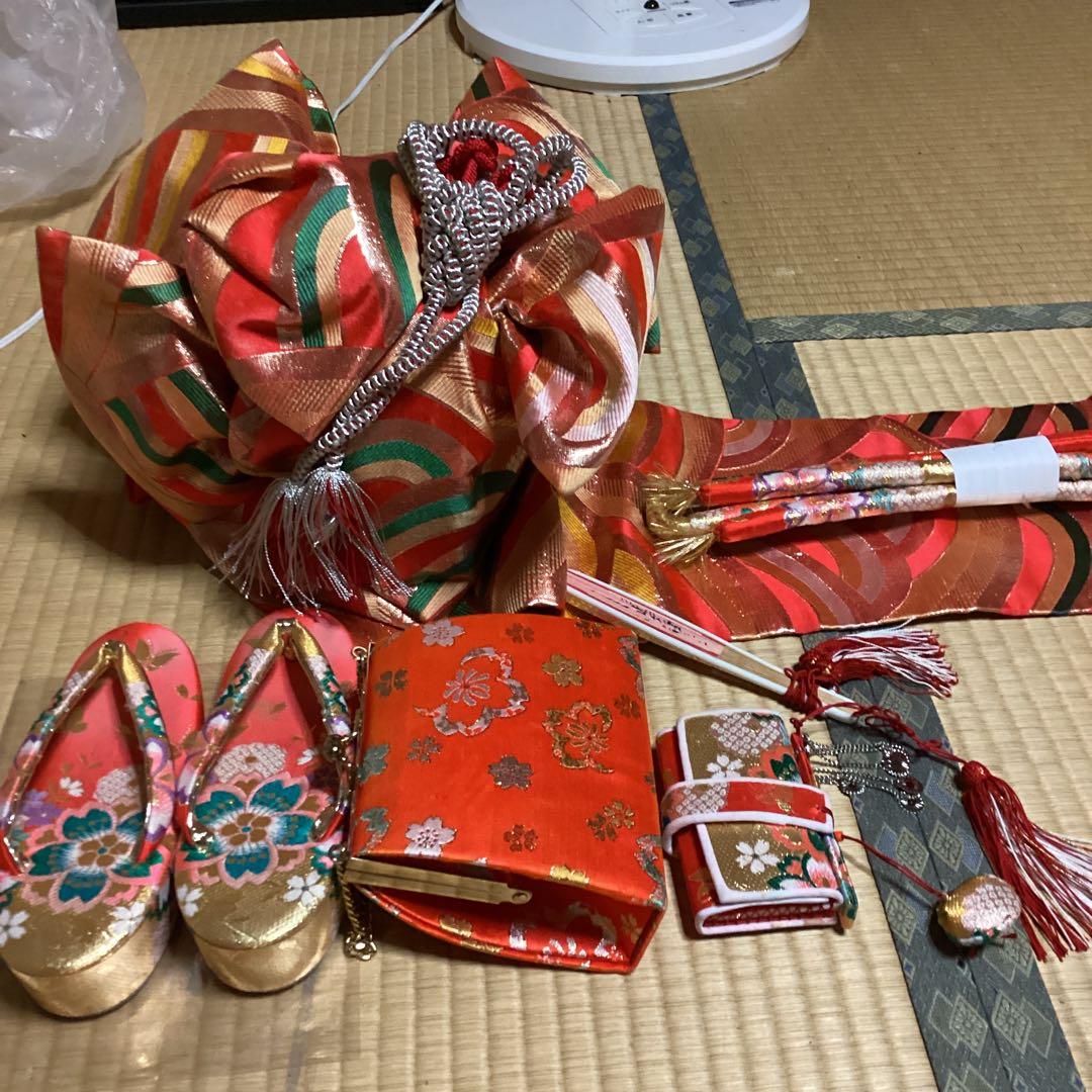 お値下げします。七五三七歳用フルセット　帯幅18センチ　草履21センチ