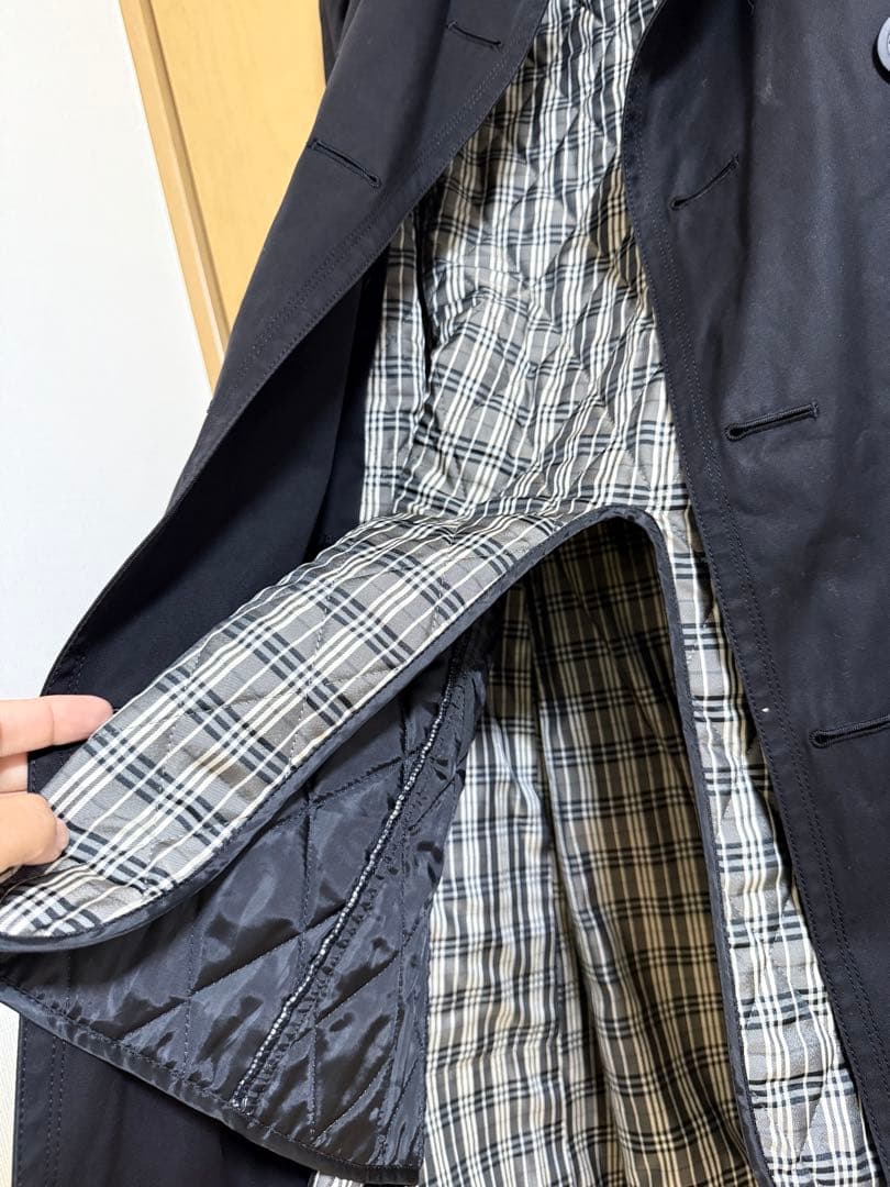 【美品】バーバリーブラックレーベル LL トレンチコート ライナー ブラック 黒