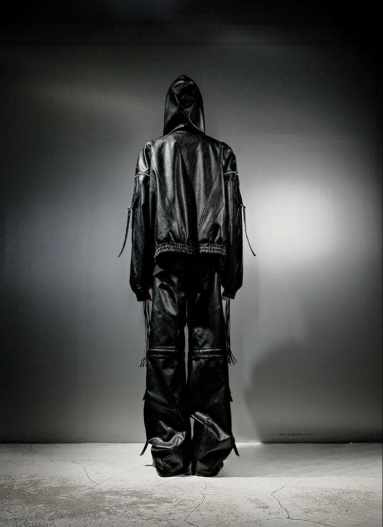 【DIG YOUR OWN GRAVE】LEATHER ZIP HOODY