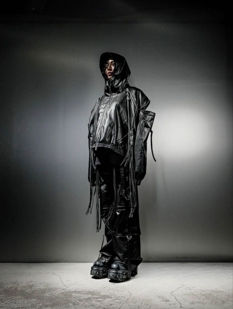 【DIG YOUR OWN GRAVE】LEATHER ZIP HOODY