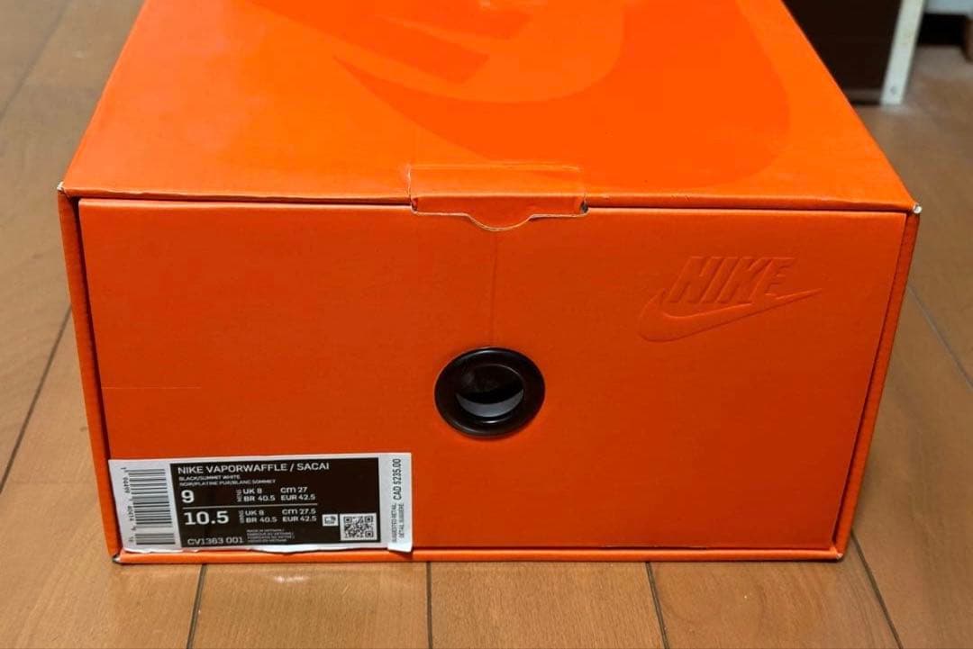 靴 NIKE sacai vaporwaffle black 27cm US9