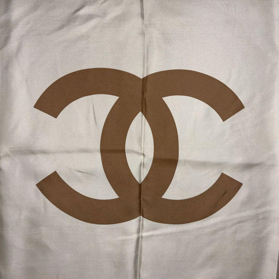正規品 CHANEL シャネル スカーフ ココマーク ベージュ ホワイト