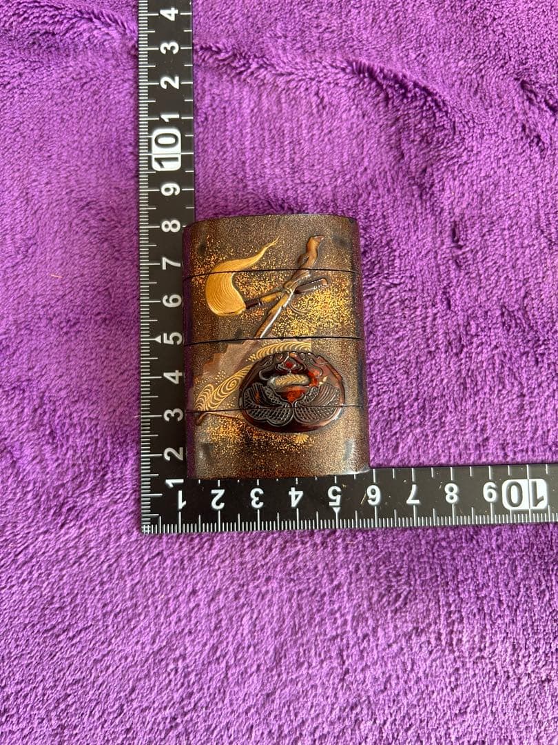 印籠 カバー付き 根付 薬入れ 小物入れ