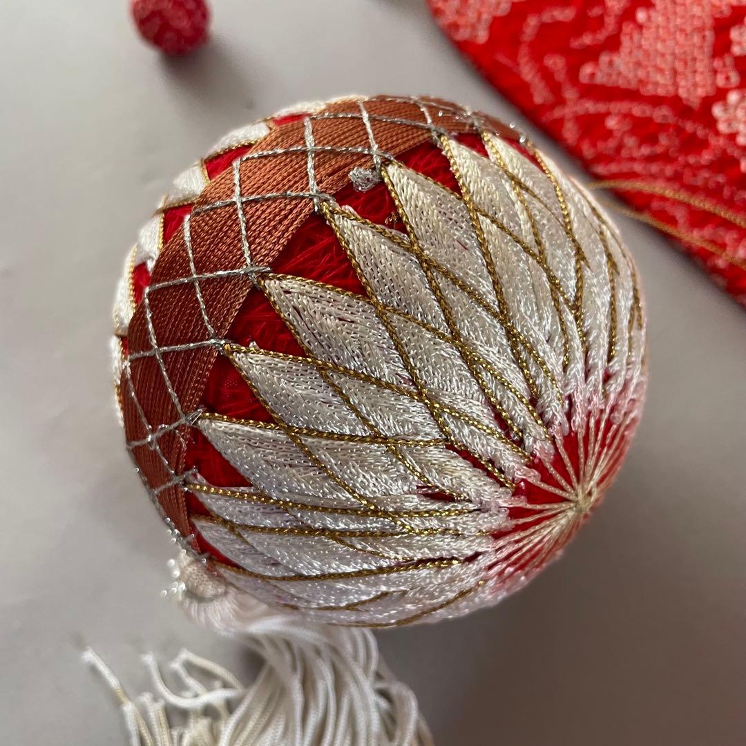 美品　七五三　3歳　正絹総絞りのお着物セット　正絹白地のちりめん被布　手毬